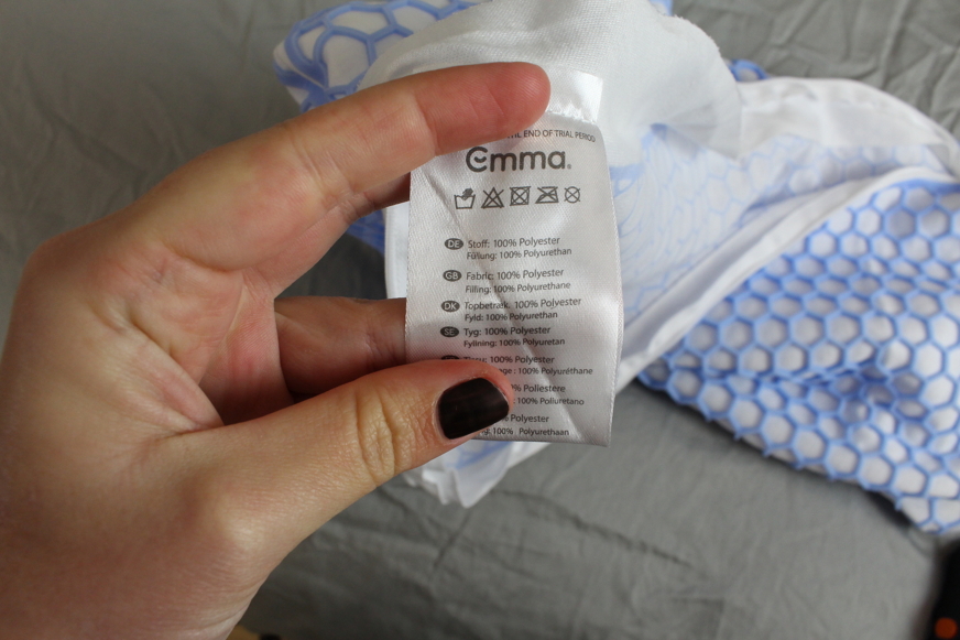 etiqueta de lavagem almofada zero gravity